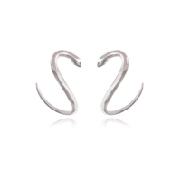 Culturesse Cassidy Artisan Dainty Serpent Earrings - Silver