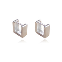 Culturesse Amede Bright Silver Huggie Earrings