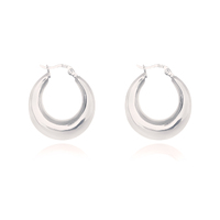 Culturesse Avalynn Classic Hoop Earrings (Silver)
