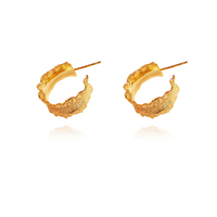 Culturesse Remi Gold Vermeil Textured Earrings