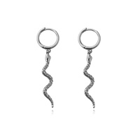 Culturesse Bambie Serpent Drop Earrings (Silver)