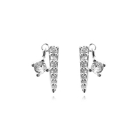 Culturesse Crisann Diamante Spike Stud Earrings (Silver)