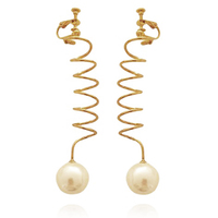 Culturesse Luchia Spiral Pearl Clip-on Earrings