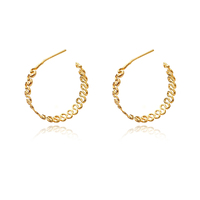 Culturesse Janae 24K Artisan Golden Spring Hoop Earrings