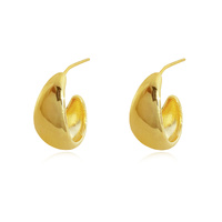 Culturesse Elea Modern Teardrop Earrings (Gold Vermeil)