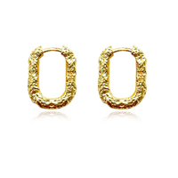 Culturesse Elma Textured Dainty Huggie Earrings - Gold