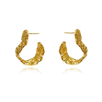 Culturesse Amandine Artisan Sculptural Flow Earrings (Gold Vermeil)