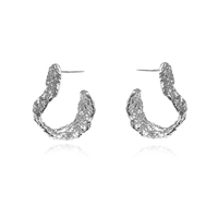 Culturesse Amandine Artisan Sculptural Flow Earrings (Silver)