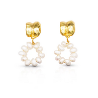 Culturesse Karmi Textured Pearl Drop Earrings