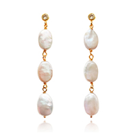 Culturesse Starling 24K Crystal Freshwater Pearl Drop Earrings