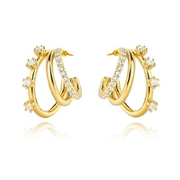 Culturesse Cendrique Gold Vermeil Topaz Loop Earrings