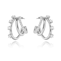 Culturesse Esterlina Silver Topaz Loop Earrings