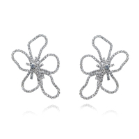 Culturesse Julieta Catwalk Diamante Flower Earrings (Oversized)