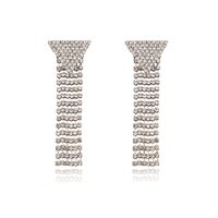 Culturesse Marlin Crystal Diamante Tassel Earrings