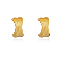 Culturesse Archie Artsy Twin Curve Earrings (Gold Vermeil)