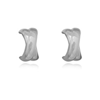 Culturesse Archie Artsy Twin Curve Earrings (Silver)