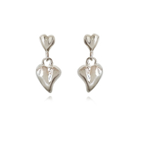 Culturesse Alexandrine Sculptured Twin Heart Drop Earrings