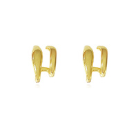 Culturesse Asta Sculptural Twin Line Earrings (Gold)