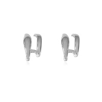 Culturesse Asta Sculptural Twin Line Earrings (Silver)