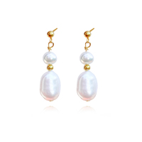 Culturesse Rhea Twin Freshwater Pearl Drop Earrings
