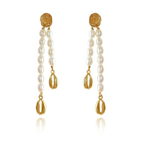 Culturesse Calliope 24K Freshwater Pearl Drop Earrings