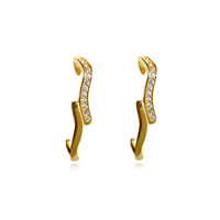 Culturesse Berte Artsy Ear Hook Stud Earrings (Gold)