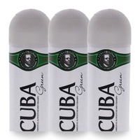 Cuba Green Body Spray 200ml Pack of 3