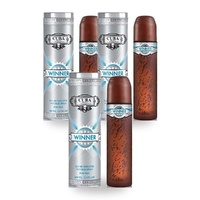 Cuba Winner Eau De Toilette EDT 100ml Pack of 3