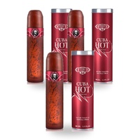 Cuba Hot Eau De Toilette EDT 100ml Pack of 3