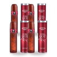 Cuba Hot Eau De Toilette EDT 100ml Pack of 4