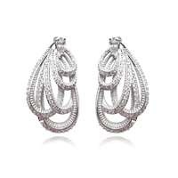 Culturesse Alora Glamour Ready Zircon Loop Earrings