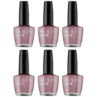 Beauty & Me Pale Brown Nail Polish 6 Pack Quick Dry Long Lasting 12ml Each