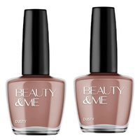 Beauty & Me Dusty Pale Copper Nail Polish 2x 12ml Duo