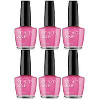 Beauty & Me Fairy Floss Vivid Pink Nail Polish 6 Pack Gloss 12ml Each