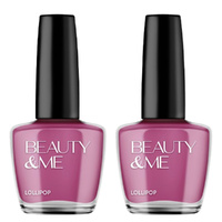 Beauty & Me Lollipop Deep Purple Nail Polish 2x 12ml Duo