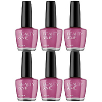 Beauty & Me Lollipop Deep Purple Nail Polish 6 Pack 12ml High Shine Long Wear