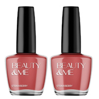 Beauty & Me Strawberry Strawberry Red Nail Polish 2x 12ml Duo