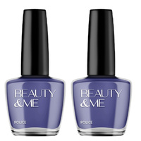 Beauty & Me Police Dark Blue Nail Polish 2x 12ml Duo