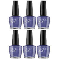 Beauty & Me Dark Blue Nail Polish 6 Pack 12ml Quick Dry High Gloss Finish