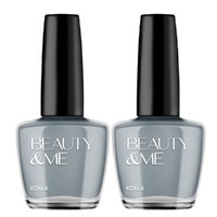 Beauty & Me Koala Mid Grey Nail Polish 2x 12ml Duo