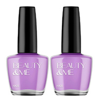 Beauty & Me Haze Light Purple Nail Polish 2x 12ml Duo