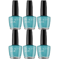 Beauty & Me Teal Green Nail Polish Duo 6 Pack 12ml Quick Dry Gloss Finish