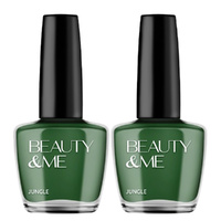 Beauty & Me Jungle Jungle Green Nail Polish 2x 12ml Duo