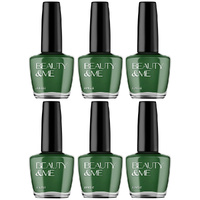 Beauty & Me Jungle Green Nail Polish Duo 6 Pack Quick Dry Gloss Finish