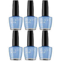 Beauty & Me Arctic Mid Blue Nail Polish Duo 6 Pack Quick Dry High Shine