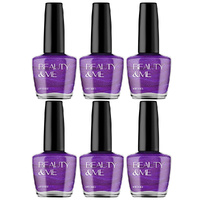 Beauty & Me Wicked Deep Purple Nail Polish Duo 6 Pack Quick Dry High Shine