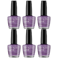 Beauty & Me Zombie Metallic Mid Purple Nail Polish Duo 6 Pack Long Lasting