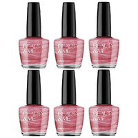Beauty & Me Punch Light Pink Metallic Nail Polish Duo 6 Pack Quick Dry