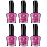 Beauty & Me Allure Mid Pink Metallic Nail Polish Duo 6 Pack Quick Dry