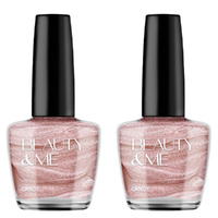 Beauty & Me Candy Two Tone Metallic Light Pink Nail Polish 2x 12ml Duo